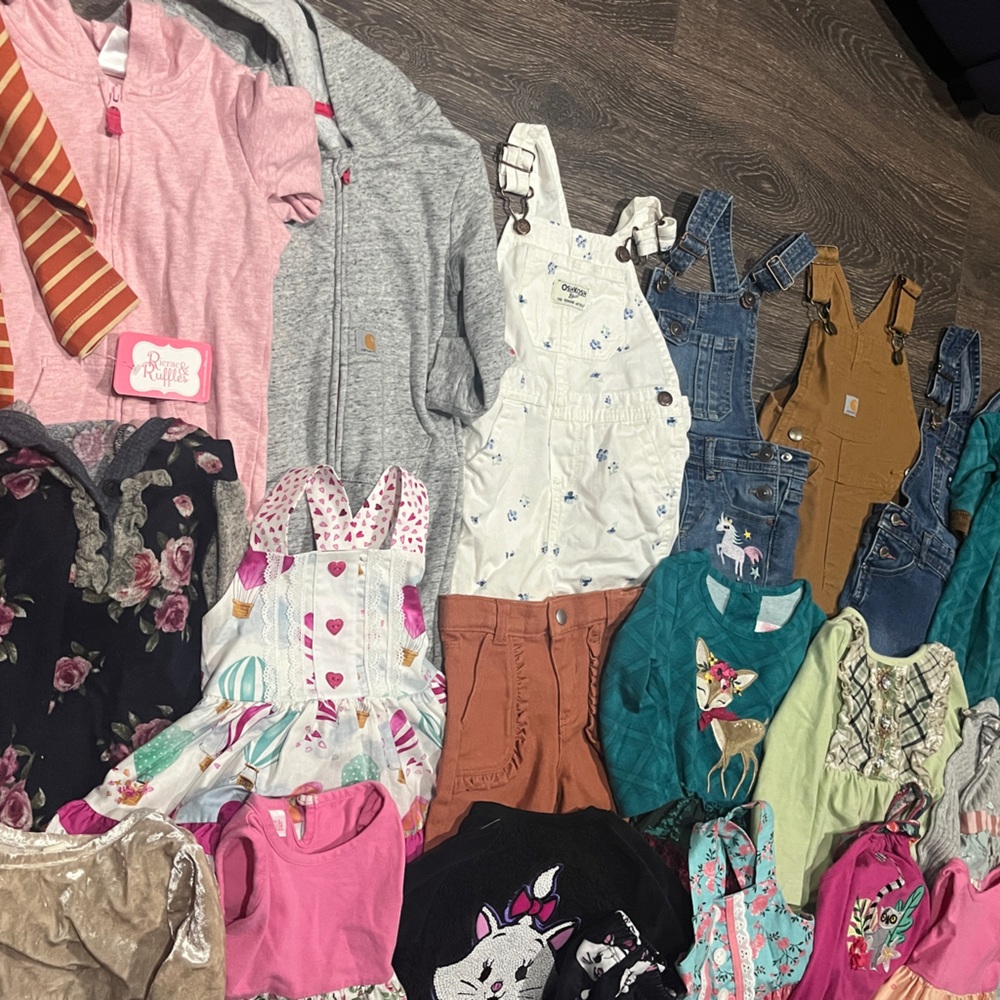 Large lot of 24/2T clothes with over 50 pieces of clothing.(Some 18m sundresses)